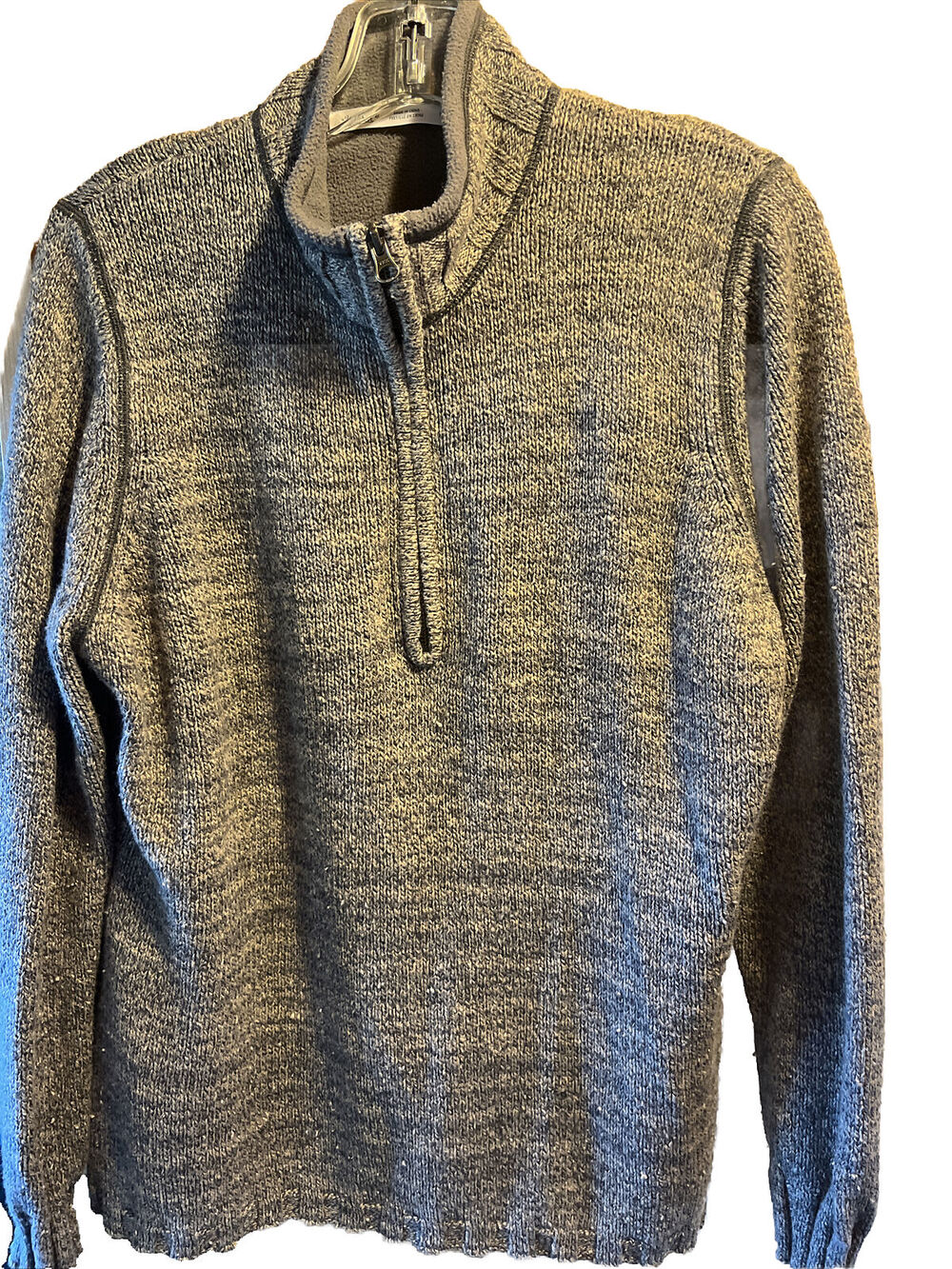 Woolrich Vintage Women’s XL Gray Long Sleeve 1/4 Zip Ramie Wool Blend Sweater